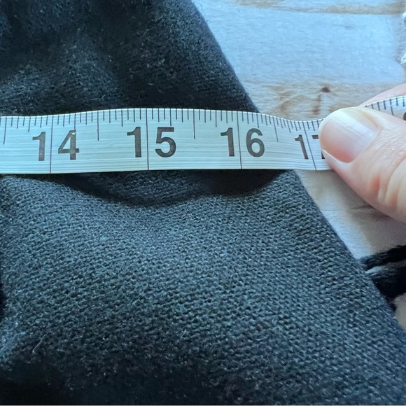 Vintage Cabincore Wool Blend Fringe Maxi Skirt Plaid and Black size M - Picture 6 of 7